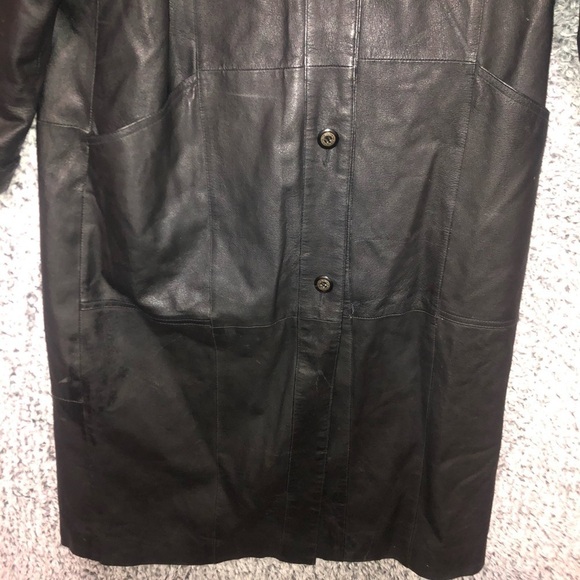 - Women’s Full Length Genuine Black Leather  Coat Size M - Picture 9 of 14